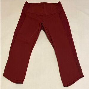 Lululemon Crop 22” Leggings Pace Rival 3 Way pockets Draw Cord Size 10